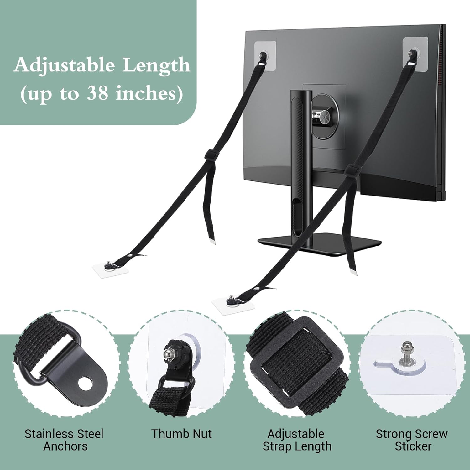 Verstelbare tv-veiligheidsband - Earthquake Anchor Strap recensie en prijs